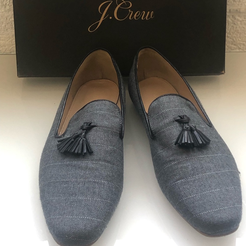 JCrew women’s flannel flat tassel loafer size 11